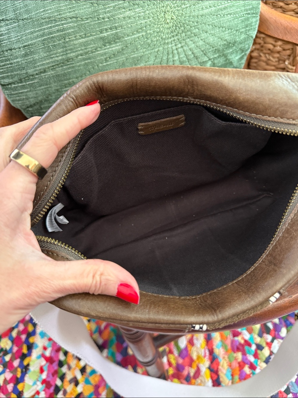 Madewell Suede Inset Edition Large Transport Camera Bag Preppy Crossbody Purse - Picture 5 of 5